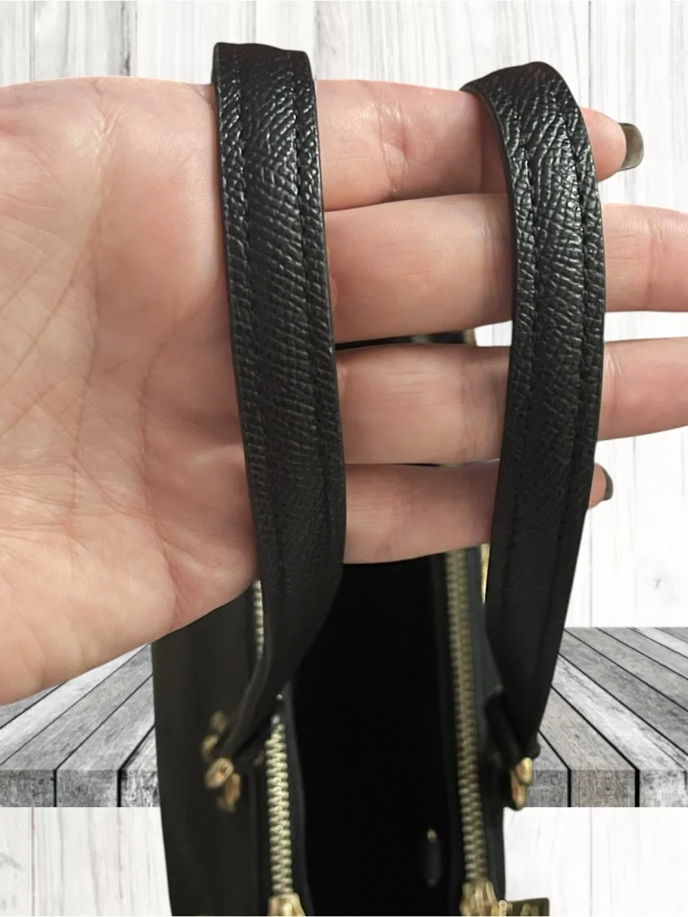 Coach Mini Brooke Carryall Black Crossgrain Leather Gold Hardware